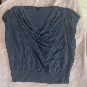 Ann Taylor Deep Blue Draped Women's Blouse